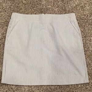 Willi Smith Seersucker Navy and White Skirt Size 14